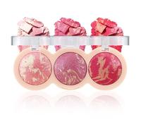 Boobeen Rubor en polvo horneado, resaltando rubor facial prensado, resaltador de acabado en polvo, tinte natural para mejillas, brillo de larga duración, fácil de mezclar