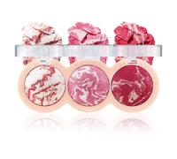 Boobeen Rubor en polvo horneado, resaltando rubor facial prensado, resaltador de acabado en polvo, tinte natural para mejillas, brillo de larga duración, fácil de mezclar