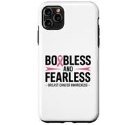 Boobless and Fearless Funny Breast Cancer Awareness Quote Carcasa para iPhone 11 Pro Max