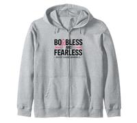 Boobless and Fearless Funny Breast Cancer Awareness Quote Sudadera con Capucha