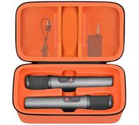Boobowl Funda de micrófono Bluetooth compatible con JBL PartyBox Wireless Mic J2X micrófonos digitales, caja de micrófono portátil para batería recargable, receptor, adaptador (solo bolsa), Orange 1