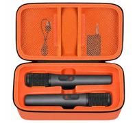 Boobowl Funda de micrófono Bluetooth compatible con micrófono digital JBL PartyBox inalámbrico Mic J2X, caja de micrófono portátil para batería recargable, receptor, adaptador (solo bolsa), Naranja