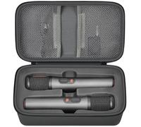 Boobowl Funda de micrófono Bluetooth compatible con micrófonos digitales JBL PartyBox Wireless Mic J2X, caja de micrófono portátil para batería recargable, receptor, adaptador (solo bolsa), gris