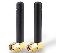 BOOBRIE 2.4GHz 5.8GHz Dual Band Wireless Antena 4.8CM Small PC WiFi Antena 1.5dBi Right Angle RP-SMA Connector Omni-Directional Mini WiFi Antena Signal Booster Network Receiver Pack of 2