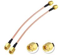 BOOBRIE 2 cables coaxiales SMA macho a SMA macho, 15 cm de extensión RG316 adaptador de antena WiFi para cable de antena coaxial, antena 4G, router WiFi.