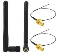 BOOBRIE 2 x 2,4 GHz 2Dbi Antena Wifi RP SMA Macho(agujero)de Señal Omnidireccional en la Banda B/G/ N + 2 x 25 cm Cable Wifi IPX IPEX MHF4 M.2 NGFF U.FL a RP SMA Hembra(Pin)Cable WiFi flexible 0,81 mm