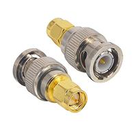 BOOBRIE 2PCS Adaptador SMA Macho a BNC Macho Conector Coaxial RF SMA BNC Macho Conector de Radio para SDI Antena RF Periférico de LAN inalámbrica Cable coaxial Inalámbrico Radioaficionado Portátil SDR