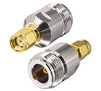BOOBRIE 2PCS Conector N Hembra a RP-SMA Macho Adaptador Amplificador de Señal Adaptador Tipo N a RP-SMA para Antena Wifi 4G Antena CB Radio Transmisión Radioaficionado Transmisor AV Netgear de TP-Link