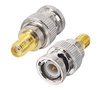 Boobrie 2PCS Conector SMA Hembra a BNC Macho Adaptador Coaxial SMA BNC Adaptador para Antenas RF Periférico de LAN inalámbrica Cable Inalámbrico Radioaficionado Portátil SDR