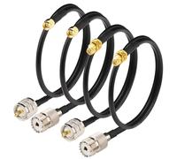 Boobrie 4 cables SMA a UHF mejorados 50 cm Kit SMA a PL259 SO239 0-6GHz Low Loss UHF SO239 PL259 Alargador CB Cable de antena inalámbrica LMR200 equivalente a RG58