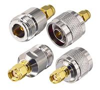 Boobrie 4PCS Conector RP-SMA Macho a N Adaptador RP-SMA Macho a N Macho Conector RP-SMA Macho a N Hembra Conector Antena N a RP-SMA para Antena WiFi Antena Radio CB Emisión Transmisor Netgear TP-Link