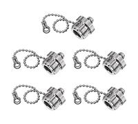 BOOBRIE 5 Tapones Antipolvo UHF/Tipo N para UHF Macho, Conector RF PL259, Cubierta Protectora con Cadena Tipo N, Tapa coaxial Macho niquelada