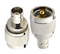 Boobrie Adapador BNC a PL259 Conector BNC Hembra a UHF PL259 Macho Adaptador de Antena de Radioaficionado CB Baja Pérdida para SO23/Antenas RF/Dispositivos LAN inalámbricos/Radio Wi-Fi Paquete de 2