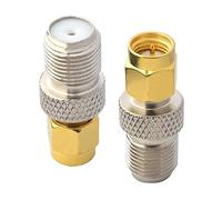 BOOBRIE - Adaptador de Cable coaxial SMA para Antena inalámbrica (Conector Macho a Hembra, Tipo F, Adaptador LAN para adaptadores de Antena inalámbrica LMR (2 Unidades)