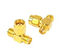 Boobrie Adaptador SMA Macho a Doble Hembra Conector RF Triple T de 3 Vías para Cable de Extensión de Antena WiFi Drone FPV