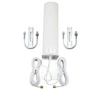 BOOBRIE Antena 4G LTE de alta ganancia para exteriores 10DBi Dual SMA conector macho 5M SMA Cable 698-2700MHz Antena WiFi para exteriores 3G 4G LTE Montaje omnidireccional para router 5G LTE Hotspot