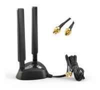 Boobrie Antena de base magnética de triple banda WiFi 7 para juegos, 2.4 GHz/5.8 GHz/7 GHz, conector a presión, 3 dBi omnidireccional para ASUS ROG Strix TUF Gaming ProArt Prime Motherboard PC de