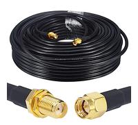 Boobrie Cable Coaxial RG58 Mejorado 30M - SMA Macho a Hembra 50 Ohmio - Extensión para Antena GPS 3G 4G LTE WiFi y Radio Bidireccional (No para TV)
