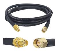Boobrie Cable Coaxial SMA 1M RG58 Mejorado - Cable de Extensión y Antena WiFi Con Conector Macho a Hembra - Para Enrutador LAN Inalámbrico, 3G, 4G LTE, GPS (No Para TV)