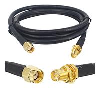 Boobrie Cable de Extensión RP-SMA 1M - Cable Coaxial RG58 Mejorado Macho a Hembra para Antena WiFi, Tarjeta de Red PCIE Inalámbrica, Adaptador Wi-Fi USB y Enrutador