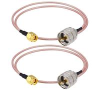 Boobrie Cable SMA a PL259 de 50 cm SMA macho a UHF macho RG316 Cable coaxial SMA a UHF macho Cable de antena de radio CB para Yaesu Ham Radio Walkie Talkie Antena Analizador SWR Medidor Paquete de 2