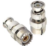 Boobrie Conector BNC Macho a UHF SO239 Hembra Adaptador para Antena RF/CB/Radio CB/Dispositivos LAN Inalámbricos/Radio Wi-Fi