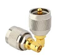 BOOBRIE Conector SMA a UHF 2PCS Adaptador SMA a PL259 Conector Coaxial de Clavija UHF a Clavija SMA Adaptador de Antena UHF a SMA de Baja Pérdida para Antena/Transmisión/Radio/W-LAN