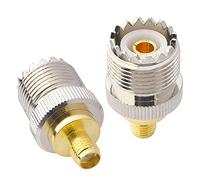 BOOBRIE Conector SMA a UHF SO239 Adaptador Coaxial RF Hembra para Ham Radio Walkie Talkie SDR BaoFeng Paquete de 2