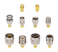 Boobrie Kit Adaptador SMA 10PCS a SMA/UHF/BNC/Tipo N/Tipo F Macho Hembra Conector Convertidor de Antena WiFi Coaxial para FPV Drone/Cable de Extensión