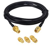 BOOBRIE Kit de extensión SMA de 3 m y conector SMA SMA cable Coaxial RG174 SMA macho SMA hembra 3 metros + 3 adaptadores RF SMA a SMA para WiFi Antena 3G 4G LTE, Antena de Equipos GPS SDR