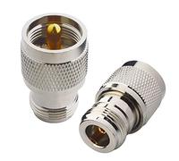 BOOBRIE Paquete de 2 adaptadores coaxial RF hembra a UHF macho PL-259 UHF a N conector coaxial