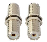 Boobrie UHF - Conector de mamparo RF UHF Adaptador coaxial UHF hembra a UHF hembra SO239 a SO239 Conector de mamparo de baja pérdida hembra a hembra adaptador coaxial de 1.77 pulgadas, paquete de 2