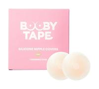 Booby Tape Reusable Silicone Nipple Covers with Added Fabric for Extra Protection and Comfort, Smooth and Seamless Under Any Clothing, Washable and Latex Free, Up to 25 Uses, Light