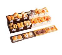 Boodecal 62 piezas en miniatura de panadería mini soporte de comida para pan, estante de pan, mini juego de cocina, accesorios de fiesta, juguetes para casa de muñecas