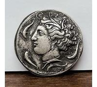 BoodLo [Guardián del cáncer] Réplica de Moneda de Plata Griega Antigua Diosa de la Luna Talla de Moneda Artemisa