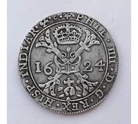 BoodLo Medalla del Rey Felipe IV de España, colección de artesanías Antiguas de Monedas extranjeras, 1624