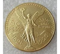 BoodLo Moneda Conmemorativa chapada en Oro, Copia extranjera del año 1921-1947 de 50 Pesos Mexicanos, 1925