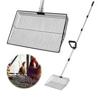BOODPET Cuchara de basura extra grande para mascotas, mango de 173 cm de largo con agarre en D, pala de metal de 38 cm de ancho para gallinero, jardín, perrera de perro, conejera, pala de excrementos