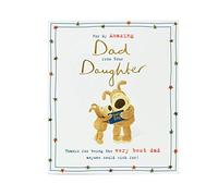 Boofle Tarjeta de cumpleaños para papá de hija, color blanco, 159 mm x 184 mm