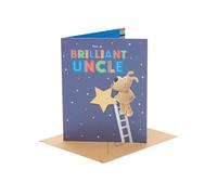 Boofle Tarjeta de cumpleaños para tío, regalos de feliz cumpleaños, él, niños, hombres, bonito diseño, con sobre, 165 x 190 mm