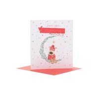 Boofle Tarjeta de felicitación de Navidad con texto en inglés «Love You Mummy To The Moon & Back»