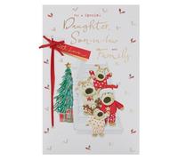 Boofle Tarjeta de felicitación de Navidad para hija, yerno y familia