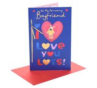 Boofle Tarjeta del día de San Valentín para novio | Regalos I Love You | Él, niños, hombres | Bonito diseño | Con sobre | 6.5 x 10 pulgadas