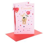 Boofle Tarjeta del día de San Valentín para prometida, regalos "I Love You", para ella, niñas, mujeres, bonito diseño, con sobre, 6.5 x 10 pulgadas