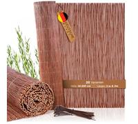 BOOGARDI Esterilla de mimbre, 20 tamaños, 80 cm de alto x 500 cm de largo, estera de protección visual para balcón, valla de privacidad para jardín, balcón, valla de protección visual