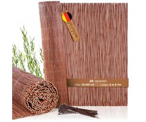 BOOGARDI Esterilla de mimbre, 20 tamaños, valla de mimbre, 30 cm de alto x 300 cm de largo, estera de protección visual para balcón, valla de privacidad para balcón, valla de privacidad