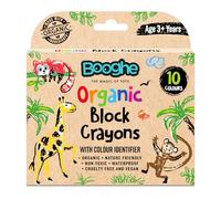 Booghe Crayones para niños con forma de bloque, crayones orgánicos, hechos con ingredientes orgánicos y colores de grado alimenticio, respetuosos con la naturaleza, no tóxicos, impermeables, paquete