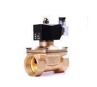 BOOGHIGC Electroválvula de latón de 40 V, Normalmente Cerrada, con Rosca G de 1-1/2", Resistente al Agua IP65, con indicador LED de Encendido.(G-12VDC-VITON-SEAL)