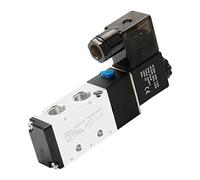 BOOGHIGC Válvula Solenoide eléctrica neumática 4V210-08, válvula magnética de Gas y Aire con Control 5 vías 2 Posiciones, 12V, 24V, 220V, Bobina Volt, 1 Uds(Led 4V110 w PC401,AC110V)