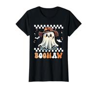 Boohaw Ghouls Cowboy Retro Groovy Halloween Costume Camiseta gráfica económica, Mujer, Negro, L